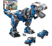 QLT Creator 3-in-1 Dinosaur Building Set for Kids, Jurassic T-Rex/Truck/Off-Road Vehicle Construction Toy, STEM Gift for Kids Aged 4-8+ (375 Pieces)
