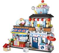 QLT Japanese Street View Ice Drink Shop Mini Building Blocks, Building Toys Model Set for Girls, Boys 6-12 Years Old, 668 PCS Simulation Architecture Construction Toy, Gift Idea for Kids Adults