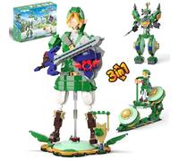 QLT QIAOLETONG 3 in 1 BOTW Building Blocks Set, Transforms to 3 Different Figures- from Link Holding Master Sword, to Battle Robot, to Glider Bike, Compatible with Lego (850PCS)