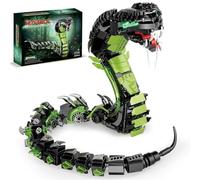 QLT QIAOLETONG Mechanical Snake Building Set, Ideas Horror Cobra Animal Toy Display Model for Adults, Compatible with Lego Dragon, STEM Gift for Teens Kids Boys Ages 8+ (689 PCS)