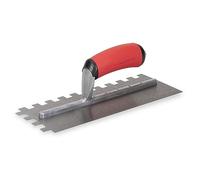 QLT Serrated Trowel, Square, 8 x 8 x 8 mm, Soft Grip Handle, Steel, Dimensions: 279 x 114 mm