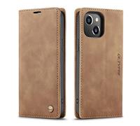QLTYPRI Case for iPhone 13 mini, Vintage PU Leather Wallet Case Card Slot Kickstand Magnetic Closure Shockproof Flip Folio Book Case Cover for iPhone 13 mini - Brown