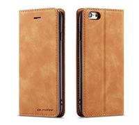 QLTYPRI Case for iPhone 6 iPhone 6S, Premium PU Leather Cover TPU Bumper with Card Holder Kickstand Hidden Magnetic Adsorption Flip Wallet Case Cover for iPhone 6 iPhone 6S - Brown