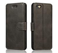 QLTYPRI Case for iPhone 6 iPhone 6S, Premium PU Leather Simple Wallet Case with Card Slots Kickstand Magnetic Closure Shockproof Flip Cover - Black