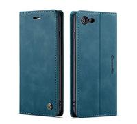 QLTYPRI Case for iPhone 6 Plus 6S Plus, Vintage PU Leather Wallet Case Card Slot Kickstand Magnetic Closure Shockproof Flip Folio Case Cover for iPhone 6 Plus 6S Plus - Blue