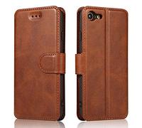 QLTYPRI Case for iPhone 7/8/SE 2020/SE 2022 5G, Premium PU Leather Simple Wallet Case with Card Slots Kickstand Magnetic Closure Shockproof Flip Cover for iPhone SE 2022/SE 2020/8/7 - Brown