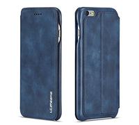 QLTYPRI Case for iPhone 7 Plus iPhone 8 Plus, Vintage Slim Magnetic Closure PU Leather Folio Phone Cover with Stand Function & Credit Card Slot Holder Shockproof Flip Wallet Case - Blue