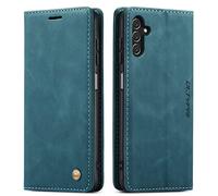 QLTYPRI Case for Samsung Galaxy A13 4G/5G/Galaxy A04S, Vintage PU Leather Wallet Case Card Slot Kickstand Magnetic Closure Shockproof Flip Folio Case Cover for Galaxy A04S/Galaxy A13 - Blue