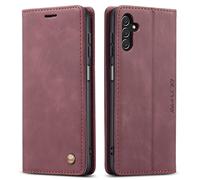 QLTYPRI Case for Samsung Galaxy A13 4G/5G/Galaxy A04S, Vintage PU Leather Wallet Case Card Slot Kickstand Magnetic Closure Shockproof Flip Folio Case Cover for Galaxy A04S/Galaxy A13 - Red