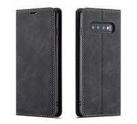 QLTYPRI Case for Samsung Galaxy S10e, Premium PU Leather Cover TPU Bumper with Card Holder Kickstand Hidden Magnetic Adsorption Flip Wallet Case Cover for Samsung Galaxy S10e - Black
