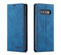 QLTYPRI Case for Samsung Galaxy S10e, Premium PU Leather Cover TPU Bumper with Card Holder Kickstand Hidden Magnetic Adsorption Flip Wallet Case Cover for Samsung Galaxy S10e - Blue