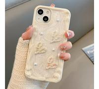 QLTYPRI Cute 3D Heart Roman Column Border Shape Glitter Case for Girls Women, Soft Silicone TPU Bumper Shockproof Protective Phone Cover for iPhone 13/14 - White