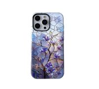 QLTYPRI Flower Case for iPhone 12/12 Pro, Aesthetic Cute Floral Phone Case for Girls Women, Protective Hybrid 2-Layer Hard Shell Silicone Cover Durable Shockproof Phone Cover - Vintage Magnolia