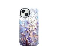 QLTYPRI Flower Case for iPhone 14 Plus/15 Plus, Aesthetic Cute Floral Phone Case for Girls Women, Protective Hybrid 2-Layer Hard Shell Silicone Cover Durable Shockproof Phone Cover - Vintage Magnolia