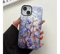 QLTYPRI Flower Case for iPhone 15, Aesthetic Cute Floral Phone Case for Girls Women, Protective Hybrid 2-Layer Hard Shell Silicone Cover Durable Shockproof Phone Cover - Vintage Magnolia