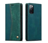 QLTYPRI Wallet Case for Samsung Galaxy S20 FE, Vintage PU Leather Folio Case with Card Slots Kickstand Magnetic Closure Shockproof Flip Phone Cover for Samsung Galaxy S20 FE - Green