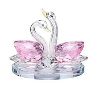 QLTYTUI Crystal Double Swan Ornaments Decorative, Lover Swans Statues Crystal Collectible Figurines, Gifts for Women, Mom, Girls, Christmas, Birthday, Party, Valentine's Day, Anniversary