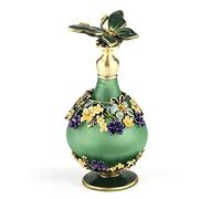 QLTYTUI Vintage Butterfly Perfume Bottle, 23ml Refillable Reusable Glass Bottle with Decorative Butterfly Lid, Grün