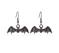 QLUYCKW Antique Silver Bat Vampire Earrings for Women Funny Gothic Punk Horror Inverted Bat Animal Hanging Hook Dangle Drop Earrings for Halloween Party Cosplay Scary Jewelry Gifts, Zinc, No Gemstone