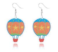 QLUYCKW Carnival Earrings Funny Acrylic Cartoon Circus Carrousel Tiger Monkey Elephant Clown Lightweight Dangle Earrings Mardi Gras Cosplay Party Jewelry for Women, M, Acrylic, No Gemstone