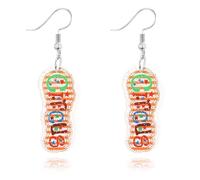 QLUYCKW Carnival Earrings Funny Acrylic Cartoon Circus Carrousel Tiger Monkey Elephant Clown Lightweight Dangle Earrings Mardi Gras Cosplay Party Jewelry for Women, M, Acrylic, No Gemstone