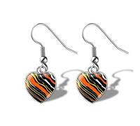 QLUYCKW Colorful Heart Shaped Earrings for Women Hypoallergenic Abstract Hand Austrian Crystal Dangle Drop for Sensitive Ears Jewelry Gift, Glass, No Gemstone