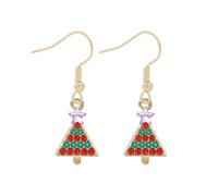 QLUYCKW Crystal Christmas Earrings Cute Handmade Sparkly Snowflake Snowman Red Green Tree Star Statement Dangle Drop Earrings Winter Holiday Jewelry for Women Xmas, M, Zinc, crystal