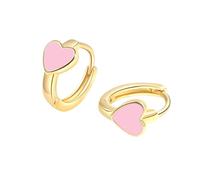 QLUYCKW Double Love Heart Drop Earrings for Women Tiny Small Sweet Cute Heart Drop Earrings Double Red Love Heart Drop Earrings, Zinc, No Gemstone