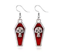 QLUYCKW Goth Cross Vampire Coffin Earrings for Women Men Fashion Halloween Coffin Pendant Earrings Horror Grave Drop Earring Punk Style Funny Exaggerated Alternative Personality Cosplay Jewelry Gift