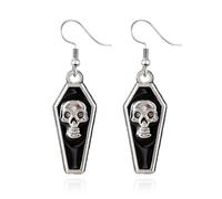 QLUYCKW Goth Cross Vampire Coffin Earrings for Women Men Fashion Halloween Coffin Pendant Earrings Horror Grave Drop Earring Punk Style Funny Exaggerated Alternative Personality Cosplay Jewelry Gift