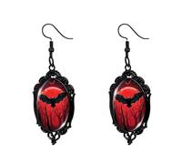QLUYCKW Gothic Witch Dangle Earrings Glass Punk Vintage Horrible Cartoon Pumpkin Hat Statement Pendant Earrings Halloween Holiday Costumes Jewelry for Women Ladies, M, Zinc Glass, No Gemstone