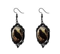 QLUYCKW Gothic Witch Dangle Earrings Glass Punk Vintage Horrible Cartoon Pumpkin Hat Statement Pendant Earrings Halloween Holiday Costumes Jewelry for Women Ladies, M, Zinc Glass, No Gemstone