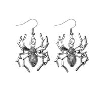 QLUYCKW Halloween Silver Jewelry for Women Men Silver Spider Bat Witch Cat Crow Pumpkin Skull Skeleton Hand Drop Earrings Gothic Punk Design Anime Hip Hop Scary Halloween Cospaly Accessories Gift