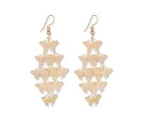 QLUYCKW Multilayer Leaves Tassel Earrings Fashion Lightweight Butterfly Diamond Geometry Pattern Dangle Drop Minimalist Earrings Bohemian Jewelry for Women Girls, Zinc, no
