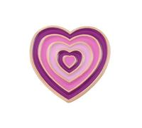 QLUYCKW Rainbow Color Heart Enamel Brooch Cute Cartoon Shiny Rainbow Gradient Colored Heart Shaped Love Life Brooch Pin Fashion Jewelry for Any Special Occasions, M, Alloy Steel, no gemstone