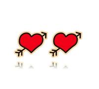 QLUYCKW Sweet Valentine's Day Earrings Cute Tiny Handmade Wooden Love Heart Flower Envelope Lightweight Stud Earrings Cup Bear BE MINE Earrings Wedding Birthday Jewelry for Women, S, Wood, No Gemstone