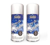QLV Artificial Snow Spray for Christmas Decorations - 2 Pack of 200ml Fake Snow Spray for Christmas Tree Decorations And Wreath Making - Festive Xmas Window Artificial Snow for Crafts
