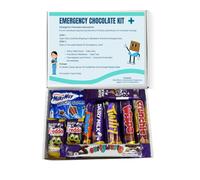 QLV Emergency Chocolate Kit - Get Well Soon Gift Box for Women & Men, Prescription-Style Chocolate Hamper, Surgery Recovery Treats, 10 Full-Size Chocolate Bars,