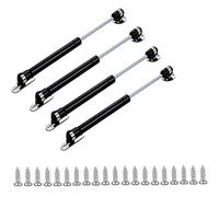 QLXHBOT 4 Pcs 20N/4.4lb Gas Struts 6 Inch Black Automatic Lid Support Gas Props/Shocks, Metallic Finish