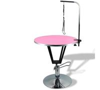 QLXYYFC Pet Grooming Table Portable Mobile Folding Pet Dog Cat Grooming Table With Powder Coated Steel Frame Round Hydraulic Lifting Dog Grooming Table(Lotus,70 * 75-85 cm)