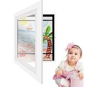 QLXYYFC Picture Frames for Kids Drawings, Set of 2 Hinged Art Frames and Solid Wood for Kids, Filled Picture Frame with Front Opening, Perfect for Kids To Display Paintings, Artwork (Color : White 1p
