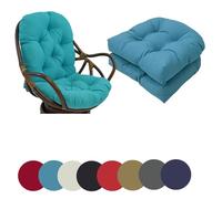 QLXYYFC Waterproof U Shaped Patio Chair Cushions 19”X19” Outdoor Indoor Chair Cushions Set of 2 Furniture Replacement Cushions for Patio Garden(Blue)