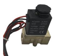 QLYMDDSA 2P025-08T Brass two-position two-way solenoid valve 06T One in and one out pneumatic valve Fluid control valve switch, 0-100°C(2p025-08T WIRE,220V)