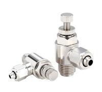 QLYMDDSA 5PCS Pneumatic Quick Screwing Fittings SL6-01 M5 Rotary Throttle Valve Speed Control Valve Flow Air Pipe Connector(SL6-03)