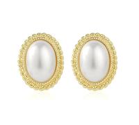 QLYOVWE 14K Gold Plated Vintage Pearl Stud Earrings for Women Fashionable Minimalist pearl Earrings Classical Baroque Pearl Earrings Fashion Bridal Wedding Pearl Earrings Gift, Pearl, Pearl