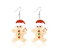 QLYOVWE Christmas Theme Earrings for Women, Colorful Merry Christmas Earrings, Candy Snowflake Santa Deer Tree Flower, Xmas Holiday Party Jewelry Gift, M, Acrylic, No Gemstone