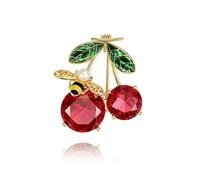 QLYOVWE Cute Fruit Brooch Pin for Women Rhinestone Lemon Brooch Crystal Strawberry Cherry Watermelon Enamel Pin Christmas Birthday Jewelry Gift Dress Suit Shirt Clothes Accessories, Standard, Metal