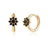 QLYOVWE Dainty Crystal Flower Earrings for Women Sparkly Sunflower Daisy Hoop Earrings Gold Huggie Stud Earrings Crystal Elements Fashion Bridal Jewelry Gifts, M, Metal, Rhinestone