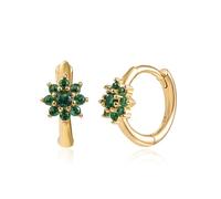 QLYOVWE Dainty Crystal Flower Earrings for Women Sparkly Sunflower Daisy Hoop Earrings Gold Huggie Stud Earrings Crystal Elements Fashion Bridal Jewelry Gifts, M, Metal, Rhinestone
