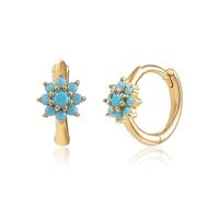 QLYOVWE Dainty Crystal Flower Earrings for Women Sparkly Sunflower Daisy Hoop Earrings Gold Huggie Stud Earrings Crystal Elements Fashion Bridal Jewelry Gifts, M, Metal, Rhinestone
